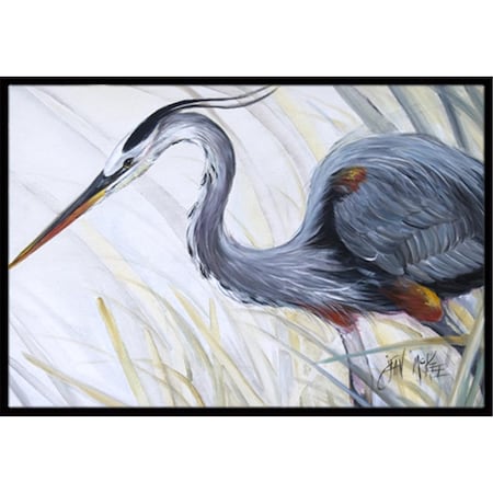 Carolines Treasures Blue Heron Frog Hunting Indoor and Outdoor Mat- 24 x 36 in. JMK1017JMAT